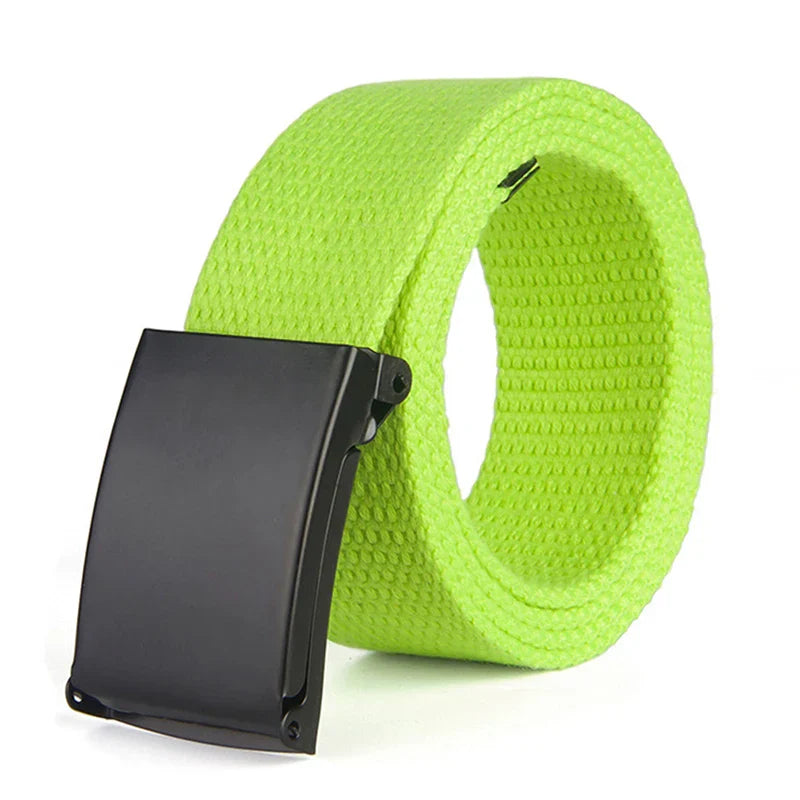 Fashion New Unisex Trousers Belts Canvas Belt metal buckle Men Women Boys Jeans belts Candy Colors Top quality120cm luxury belts