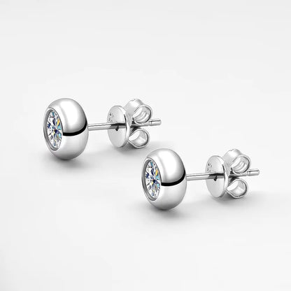 2 in 1 Round Bubble Full D Color Moissanite Stud Earrings for Women 925 Silver All Diamond Earring Pierced Ear Fine Jewelry