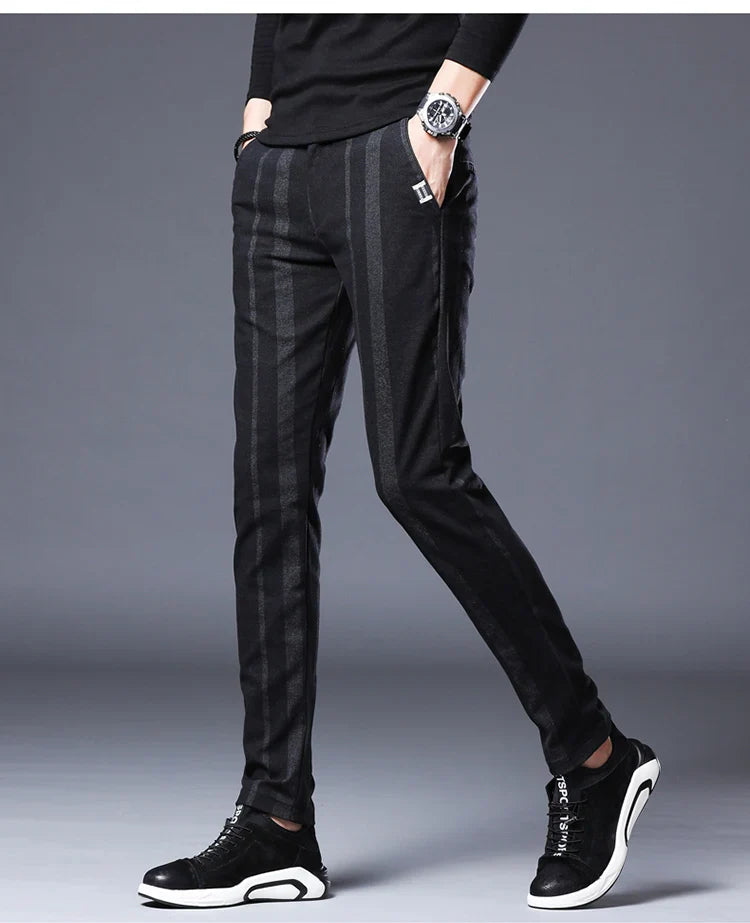 Business Casual Pants Men Slim Fit Fashionable Outdoor Elastic Breathable Sports Pants Formal Fashion Korean Clothes Trousers