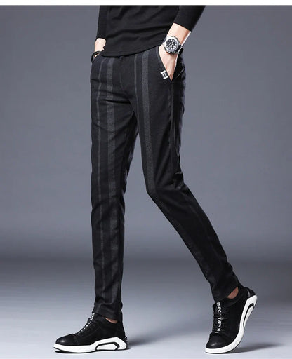 Business Casual Pants Men Slim Fit Fashionable Outdoor Elastic Breathable Sports Pants Formal Fashion Korean Clothes Trousers