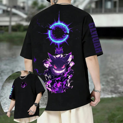 Anime Gengar Graphic T-shirt Man Women Summer Unisex Streetwear Hip-hop Loose Casual Short Sleeved Tee Tops