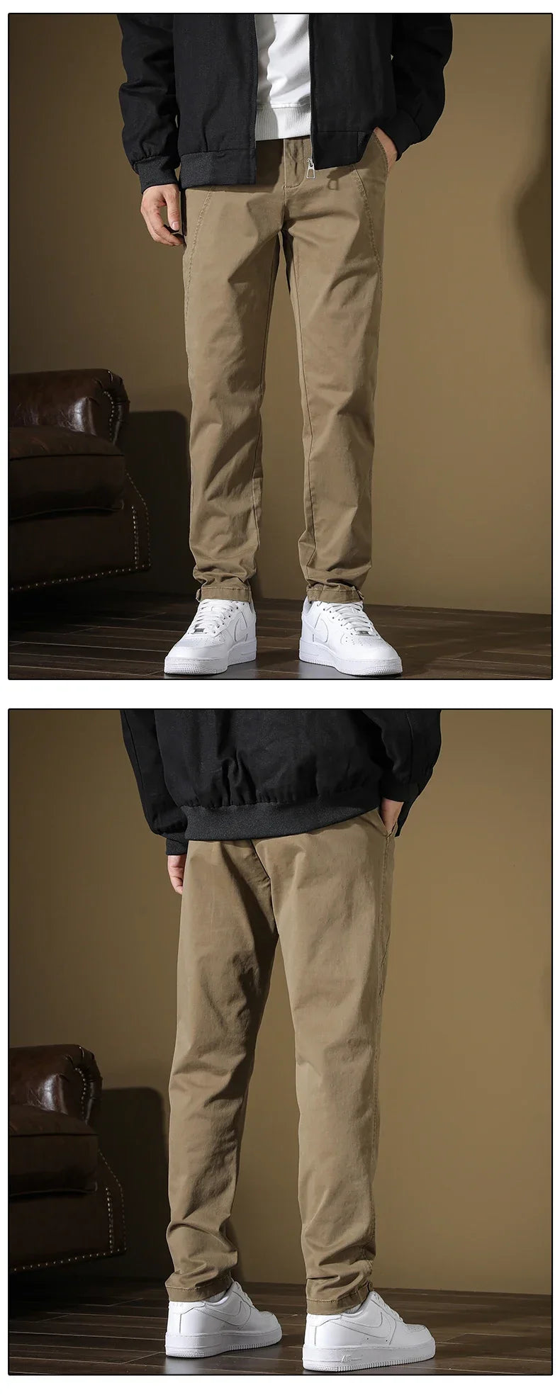 Spring New Men Casual Pants Slim Fit Stretch Arrivals Fashion Button Desinger Men's Streetwear Brand Male Clothing