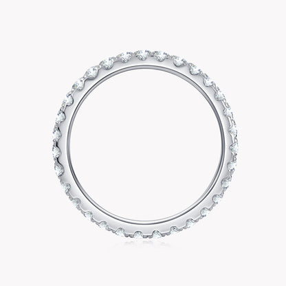 2mm D Color Moissanite Ring 925 Sterling Sliver Solid 18k White Gold Eternity Band Wedding Engagement Rings For Women