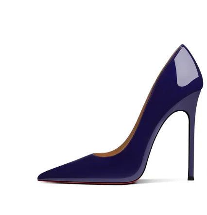 2025 New Black 12cm High Heels Classic Thin Heels Sexy Shallow Mouth Fashion Commuter Large Single Shoes 33-50