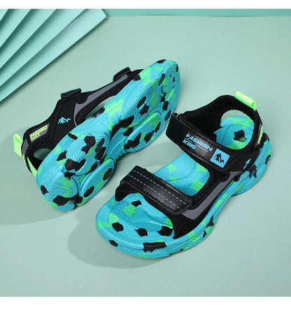 2025 Summer Boys Soft Sandals Fashion Children Shoes Autumn Light Cartoon Sandalias Flat Beach 4-12 Years Old Kids Shoes 12yrs