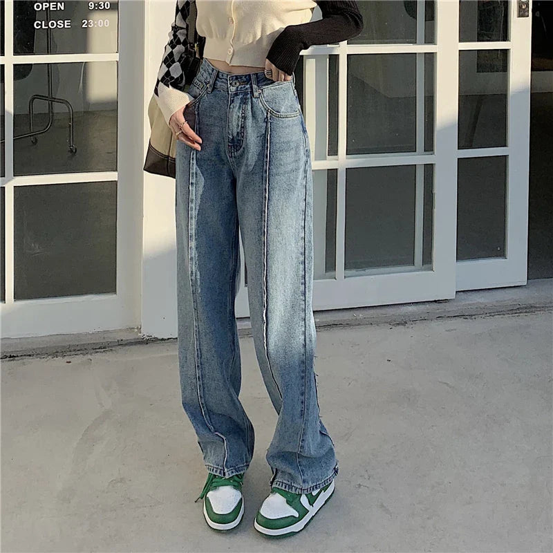 Blue Denim Pant Women Jeans Vintage Trousers