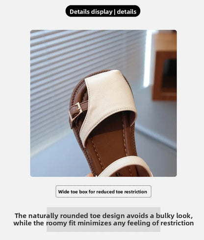 2026 Summer New Children's Princess Foreign Soft Sole Casual Anti-slippery Sole Toddler Toe Capped Beach Flats Elegant Shoes