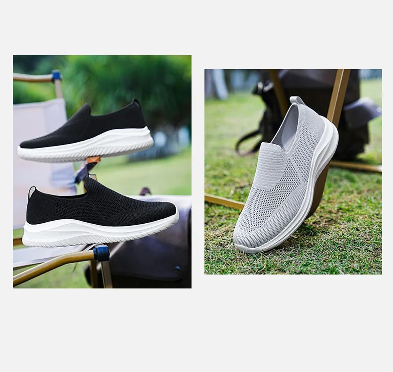 Men's Vulcanized Shoes Fashion Breathable Outdoor Mesh Casual Sneakers Lightweight Comfortable Men Tenis Masculino Walking Shoes