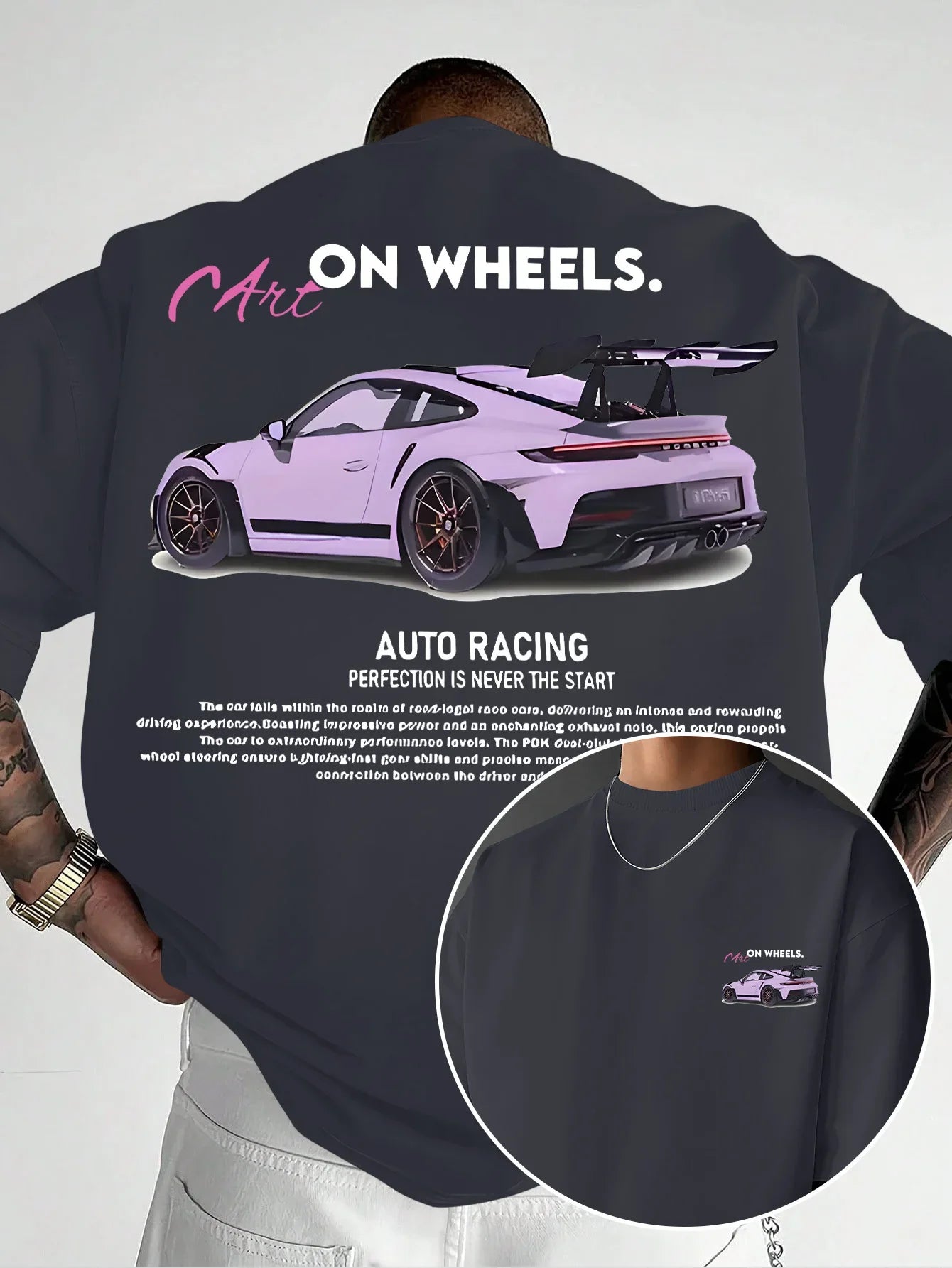Men Summer Super Sports Car Theme T-Shirt Speed and Style Street Fashion Must Have Exquisite Illustration Design Summer Style
