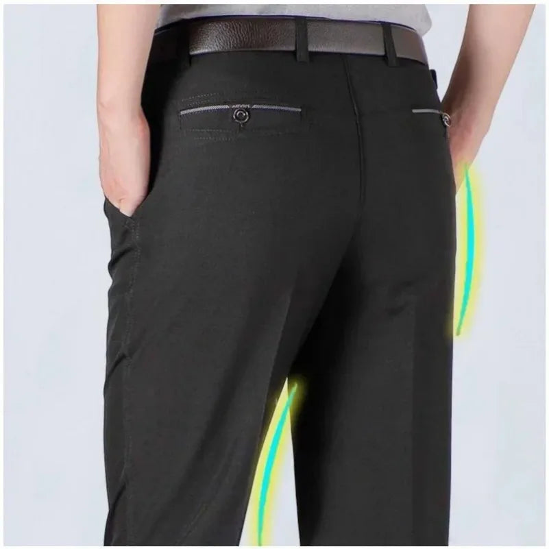 Mens Autumn Thick Casual Suit Pants Classic Business Formal Fashion Stretch Summer Thin Trousers Male Brand Clothes GOZBKF