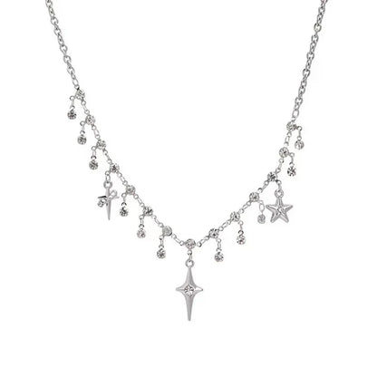 Pendent Necklace for Women Punk Simple Zircon Tassel Clavicle Chain Choker Elegent Party Gift Jewelry Girl
