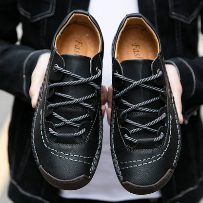 Men Leather Casual Shoes Outdoor Comfortable High Quality Fashion Soft Homme Classic Ankle Non-slip Flats Moccasin Trend