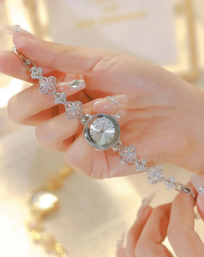 Watches For Women Fashion Elegant Gold Silver Bracelet Small Quartz Wristwatch 2025 Women's Lucky Watch Girlfriend Lovers Gift