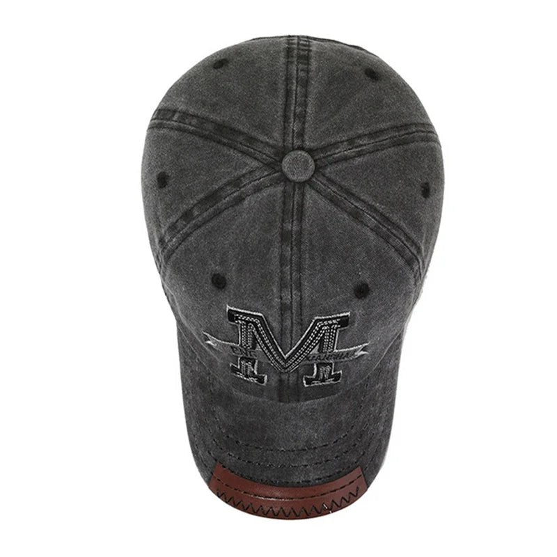 Baseball Cap M Letter Embroidery Dad Hat Women Men Outdoor Washed Cotton Cap
