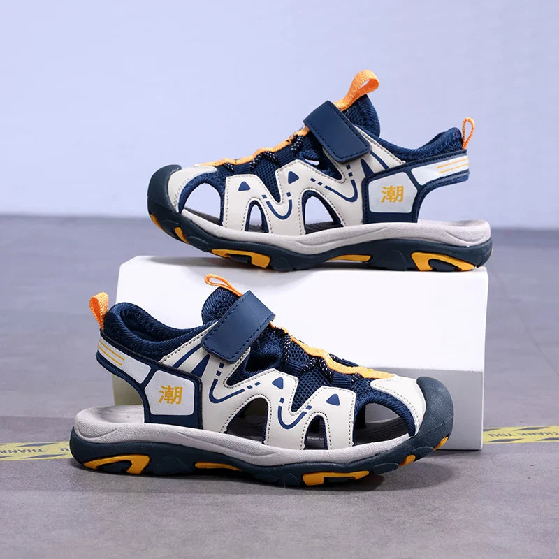 2026 New Summer Kids Beach Sandals Closed Toe Anti Bump Children's Walking Flat Shoe Outdoor Breathable Boy's Soft Sole Sandals