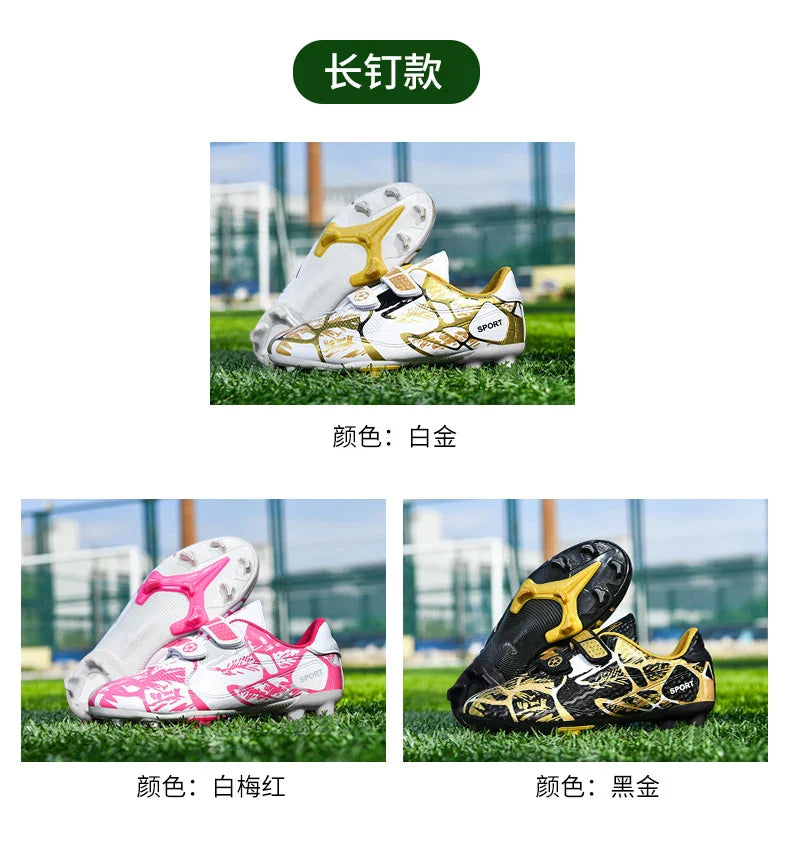 Boys Football Boots New Resistant Casual Kids Soccer Shoes Sneakers Grass Non Slip Training Sports Fast Match Breathable Cleats