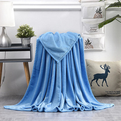 Solid Color Flannel Blanket Soft Warm Coral Fleece Velvet Blanket Winter Sheet Sofa Office Air Conditioning Yoga Nap Blanket
