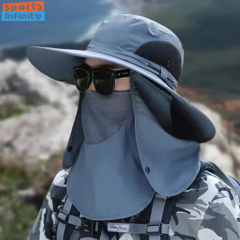 Men Sunshade Hat Big Eave Sunscreen Caps Outdoor Sports Sun Protection Hat