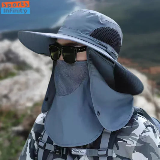Men Sunshade Hat Big Eave Sunscreen Caps Outdoor Sports Sun Protection Hat