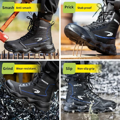 Safety Shoes Men Boots High Top Work Sneakers Steel Toe Cap Anti-smash Puncture-Proof work Boots Indestructible Shoes
