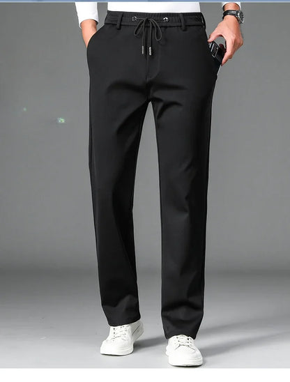 Men's Stretch Casual Pants Autumn Elastic Waist Straight Jogger Sweatpants Korean Business Classic Brand Trousers Male Clothing