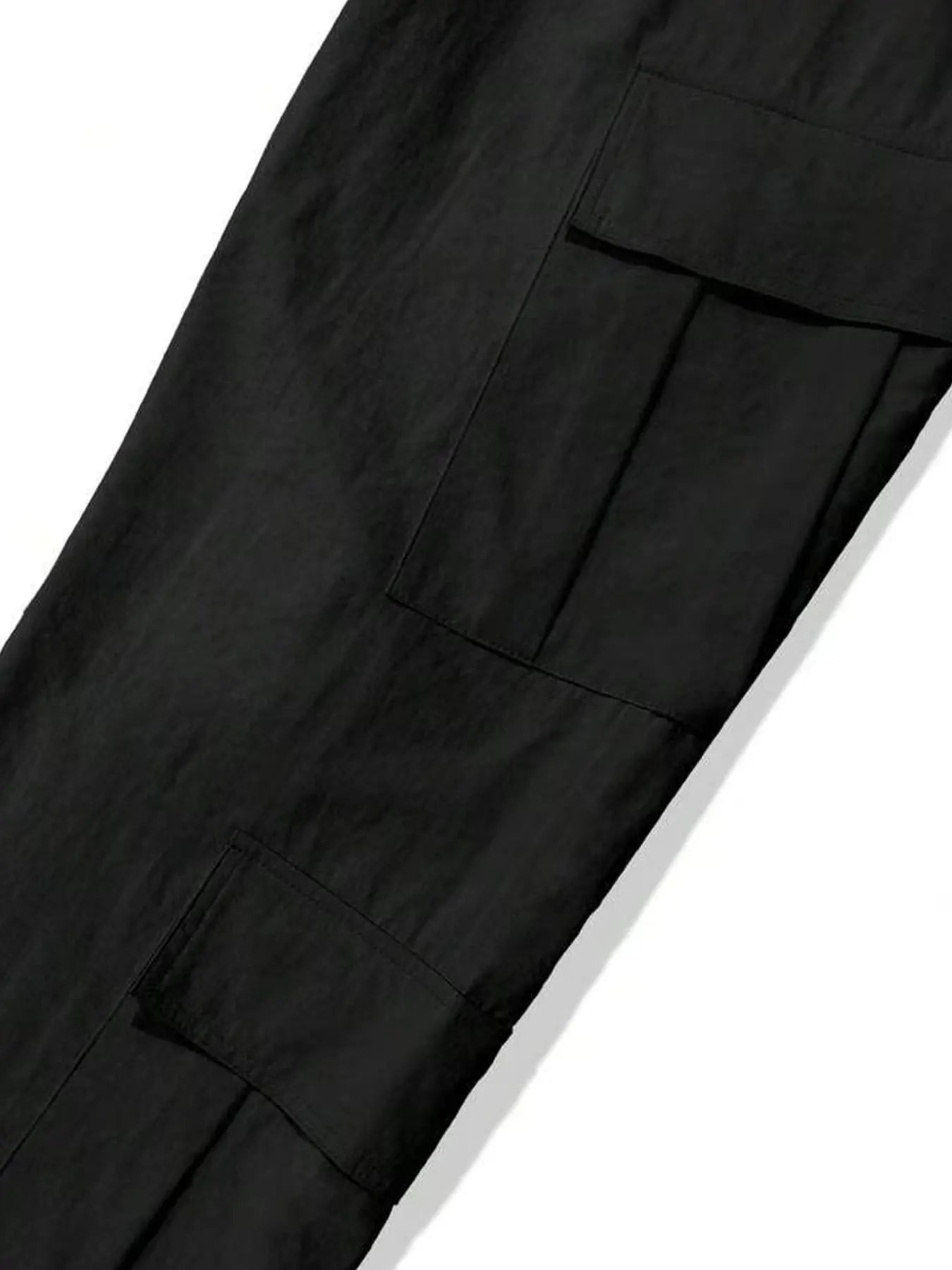 Men's Spring and Autumn Multi-Pocket Cargo Pants with Elastic Waistband and Drawstring Adjustment, Solid Color Multi-Pocket Long Pants Suitable for Outdoor Sports and Leisure
