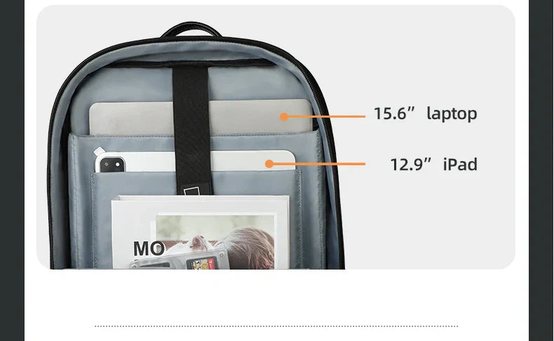 Stylish Business Backpack for Men Waterproof 15.6 inch Flap Laptop Backpack Multiple Pockets Casual Daypack for Work School