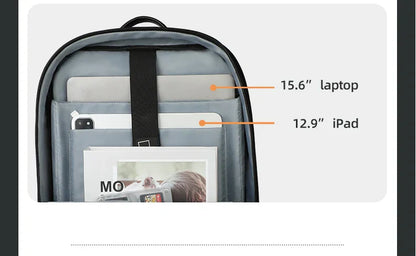Stylish Business Backpack for Men Waterproof 15.6 inch Flap Laptop Backpack Multiple Pockets Casual Daypack for Work School