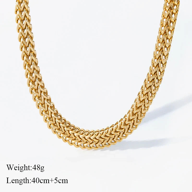 316L Stainless Steel Gold Silver Color Thick Chain Necklace For Women Fashion Cuban Neck Chain Waterproof Jewelry Gift