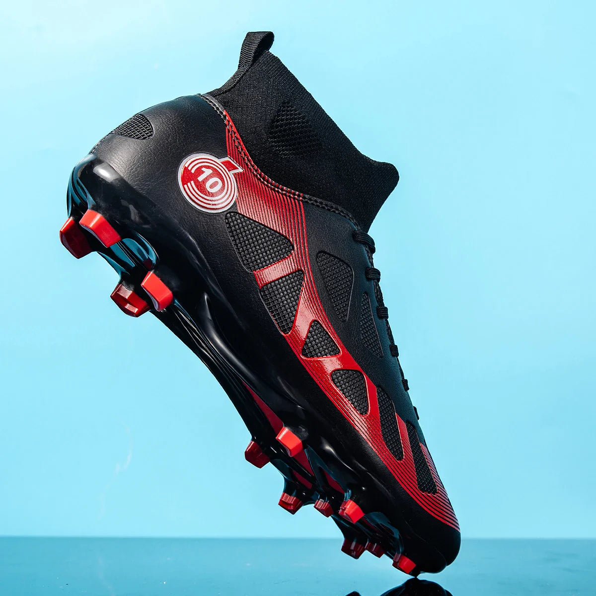 Professional Soccer Shoes Men Outdoor High-Top Sports Football Boots Boots Ag/Fg Long Spikes Artificial Grass Training Match Spi