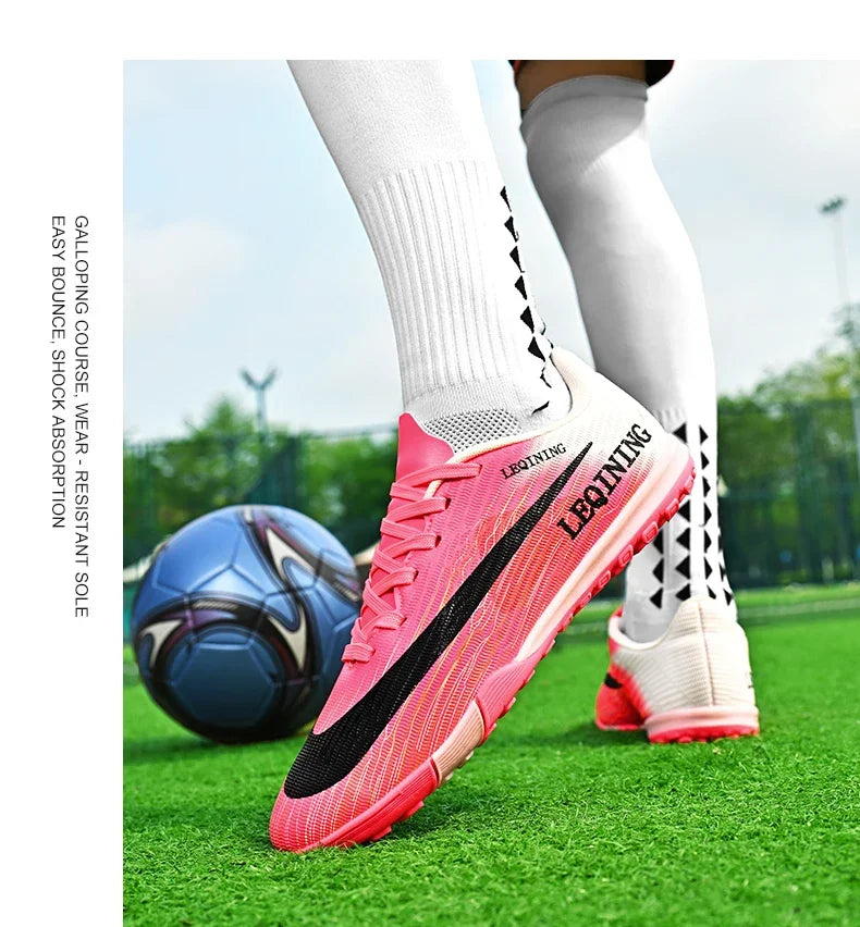 New Men Football Boots Outdoor Non Slip Match Boys Breathable Soccer Shoes Sport Adult Cleats Training Long Spikes Comfortable