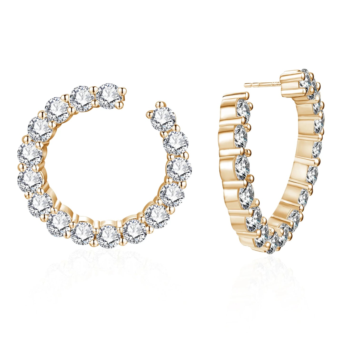 Moissanite Hool Earrings 925 Sterling Silver Passed the Diamond Test Wedding Earrings for Women Gift Fine Jewelry Band