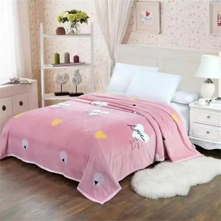 Thickened Velvet Blanket Children Single Double Person Fleece Coral Velvet Blanket Retail Coral Fleece Blanket Velvet Throw B...
