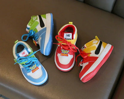 Fashion Children Sneakers Outdoor Non-Slip Boy Girl Casual Board Footwear Colorful High-top Kid Running Sports Leisure Shoes