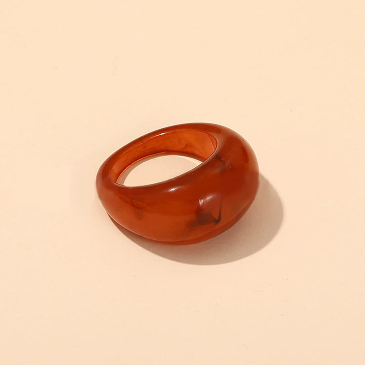 Round Rings For Women Big Kpop Finger Ring For Girls Punk Resin Ring