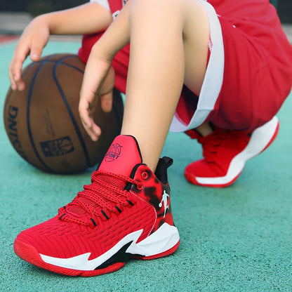 High Quality Children Casual Shoes Mesh Sneakers Comfortable Boy's Sport Shoes Fashion Cushioning Non-slip Kids Basketball Shoes