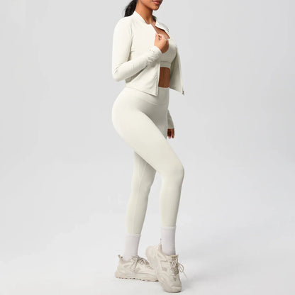 3pcs Sportswear Yoga Set Gym Sports Bra Zipper Jacket Leggings Clothes Sportswear Yoga Suits For Women Fitness Set Tracksuit