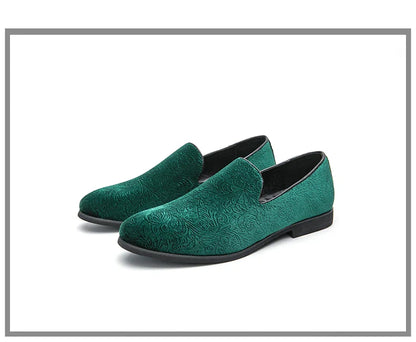 New British style men's hair stylist pattern suede lazy man slip-on bean loafers 46 plus-size pointed leather shoes