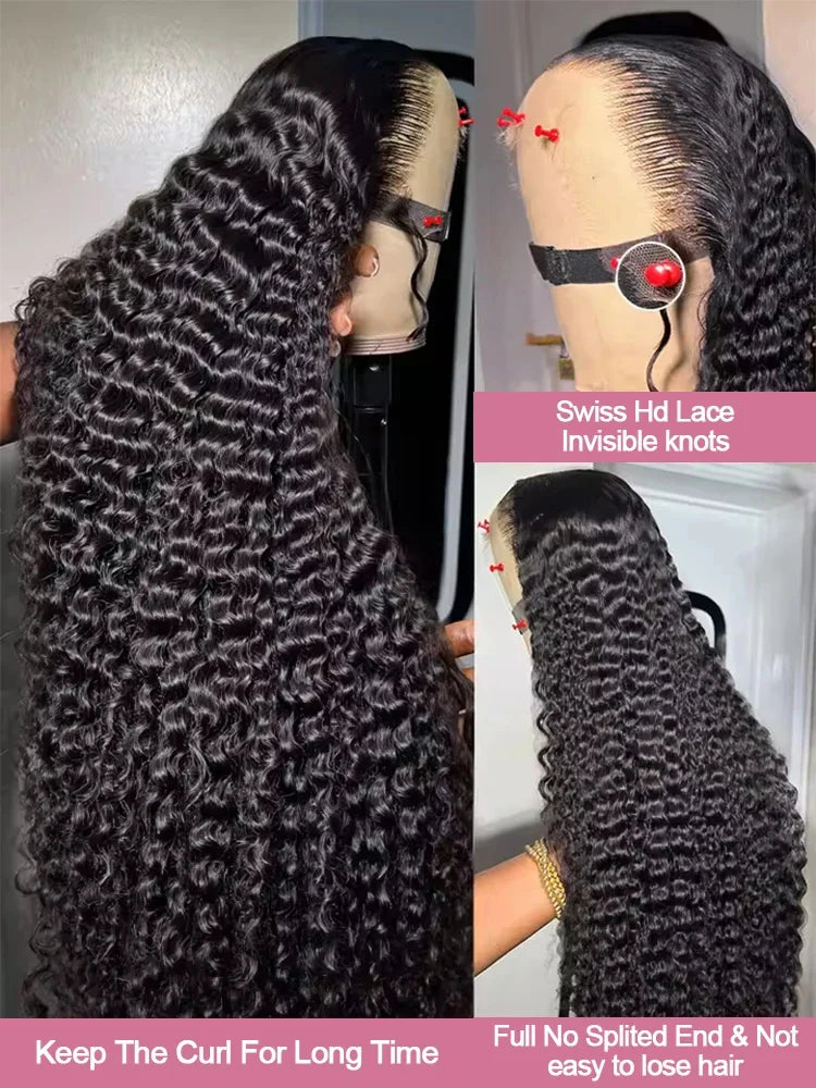 Hd 250 % Loose Deep Wave 30 38 40 Inch 13x6 HD Lace Frontal Human Hair Wigs Brazilian PrePlucke Water Curly 13x4 Lace Front Wig