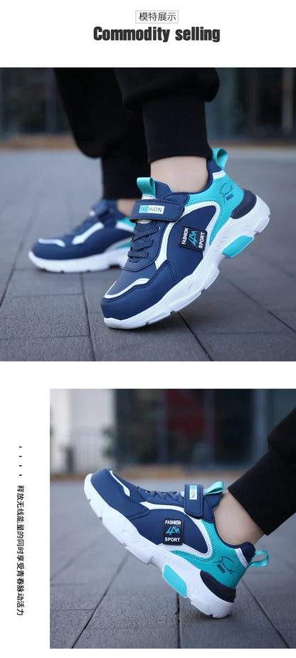 Children Running Shoes Boys Girls Basketball Sneakers Kids Shoes Leather Outdoor Comfortable Sports Tennis Shoes School Students