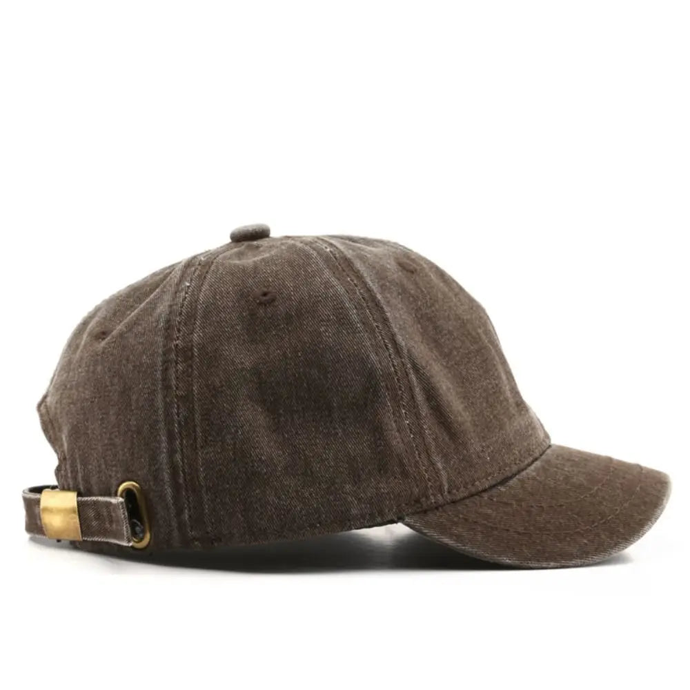 Short brim Baseball Cap Fashion Adjustable Solid Color Peaked Cap Washed Cotton Bucket Panama Cap Summer