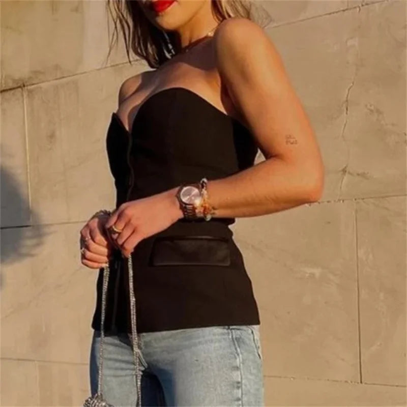 2025 Corset Top Women White Black Crop Top Female off Shoulder Bustier Top Woman Vest Sexy Backless Tube Tops for Women