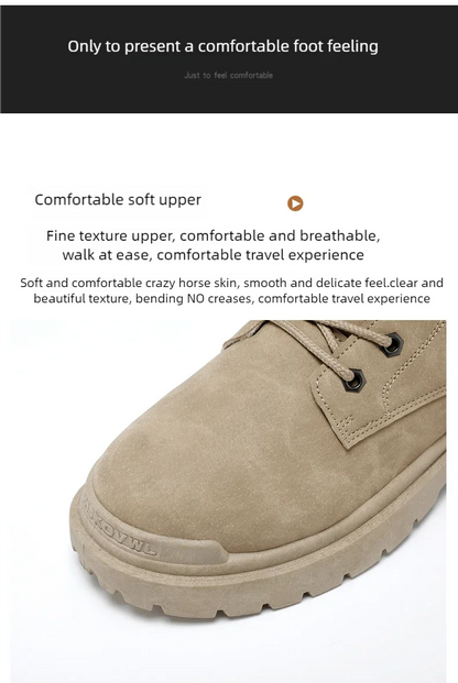 Men's high top casual boots four seasons new outdoor anti slip comfort workwear boots fashion versatile trendy boots men's shoes