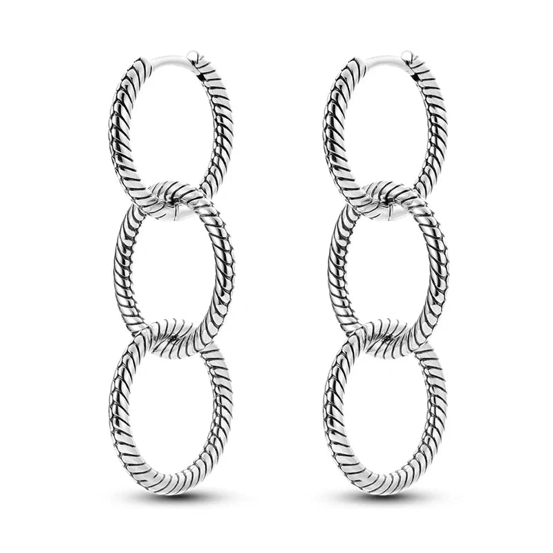 925 Sterling Silver Multi Layer Starry Tassel Drop Earrings Women Earrings Charm Trend Versatile Party Jewelry Gifts
