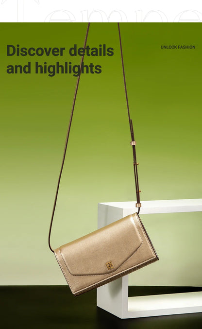 Women's Crossbody Bag Spring New Flip Small Square Bag Simple Women's Business Wallet Strap Detachable