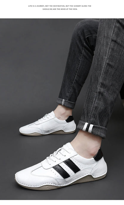 Genuine Leather Octopus bean shoes For Men Fashion Flats Shoes walking sports loafer breathable outdoor Men's driving shoes