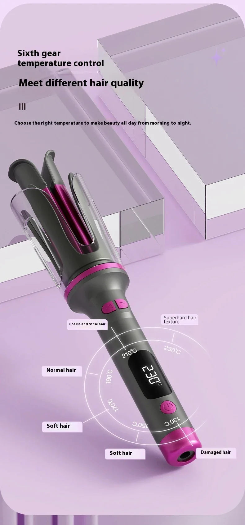 Automatic Curling Iron 32MM Double Slot Negative Ion Portable Hair Curler Constant Temperature Anti Hot Styler for Travel