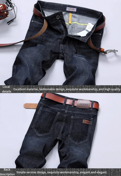 2026 Brand Best Price Comfort Straight Denim Pants Men's Jeans Business Casual Elastic Male High Quality Trousers