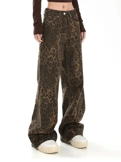 Women Denim Pants Female Oversize Wide Leg Trousers