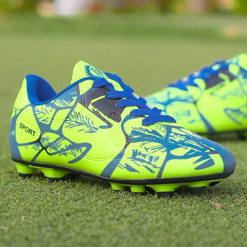 Kids Soccer Shoes Society Long Spikes Futsal Boot Turf Training Sports Football Cleats 2024 New Children Football Studs